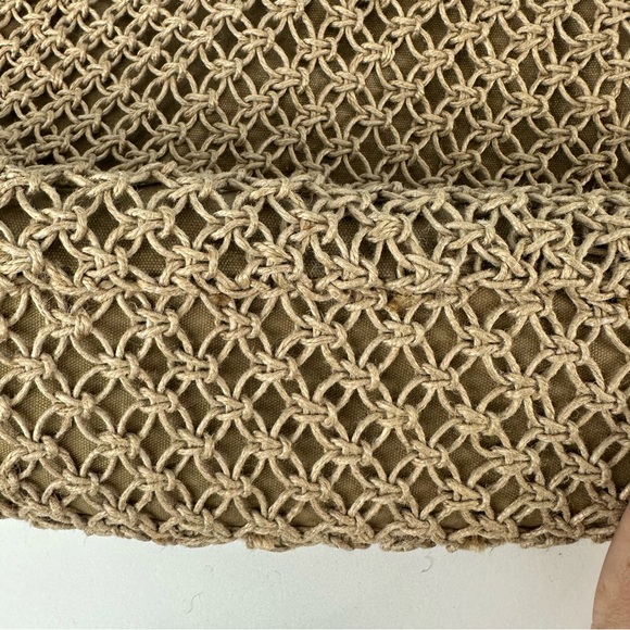 Fabulous MJ New York Tan Boho Woven Tote With Cream & Tan Braided Tassels - Picture 11 of 13